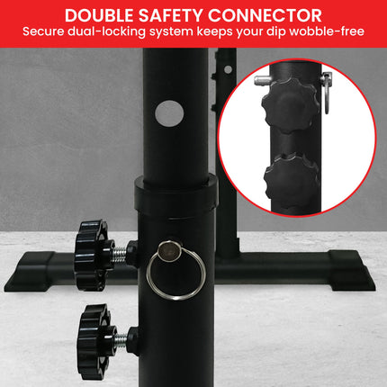 Powertrain Height-Adjustable Dip Bars Pair Load Capacity 200kg Separated Type.