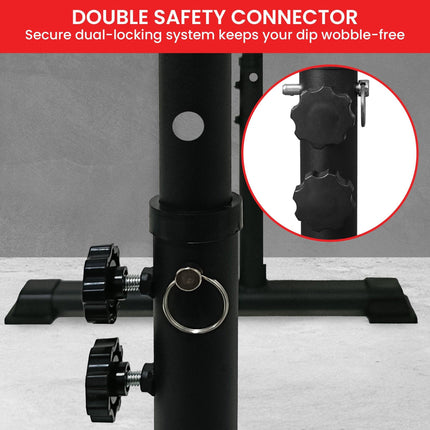 Powertrain Height-Adjustable Dip Bars Pair Load Capacity 200kg Separated Type.