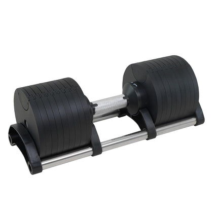 Powertrain Eon 45kg Adjustable Dumbbell Home Gym 9 Strength Training Safety Lock System For Building & Fitness Workouts.