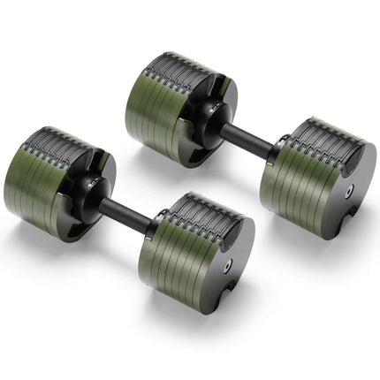 Powertrain Eon Dial-Up 90KG Adjustable Dumbbells Pair - Green.
