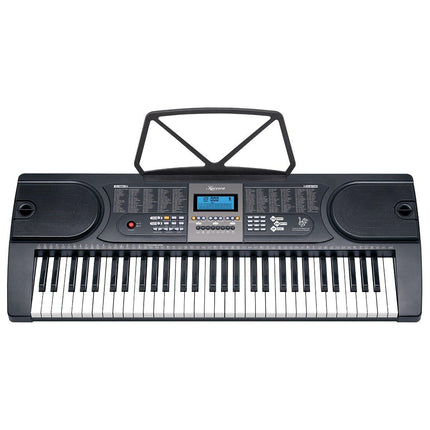 Karrera 61 Keys Electronic Keyboard Piano with Stand - Black.
