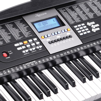 Karrera 61 Keys Electronic Keyboard Piano with Stand - Black.