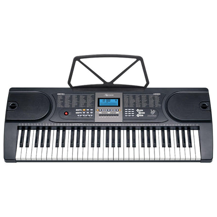 Karrera 61 Keys Electronic LED Keyboard Piano with Stand - Black.