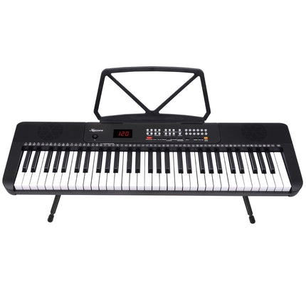 Karrera 61-Key Electronic Piano Keyboard with LED and Folding Stand in Black CHJ-SD1.