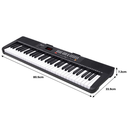 Karrera 61-Key Electronic Piano Keyboard with LED and Folding Stand in Black CHJ-SD1.