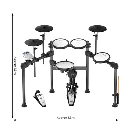 Karrera X23 Electronic Drum Kit with Sound Module, 3 Toms, Snare Quiet Mesh Drum Heads, Cymbals & Pedal.