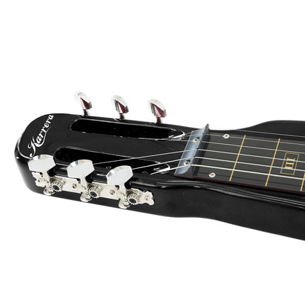 Karrera 29in 6-String Lap Steel Hawaiian Guitar - Black.