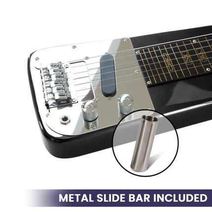 Karrera 29in 6-String Lap Steel Hawaiian Guitar - Black.