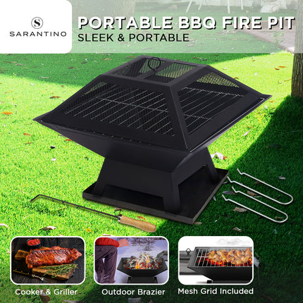 Wallaroo Portable Outdoor Fire Pit for BBQ, Grilling, Cooking, Camping.