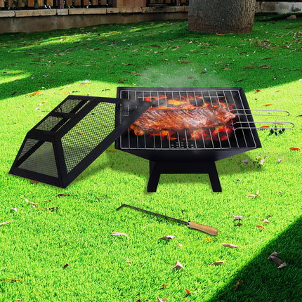 Wallaroo Portable Outdoor Fire Pit for BBQ, Grilling, Cooking, Camping.