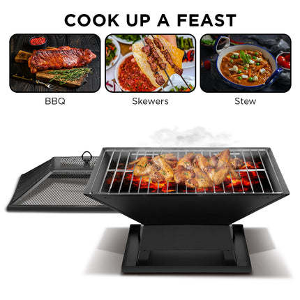 Wallaroo Portable Outdoor Fire Pit for BBQ, Grilling, Cooking, Camping.