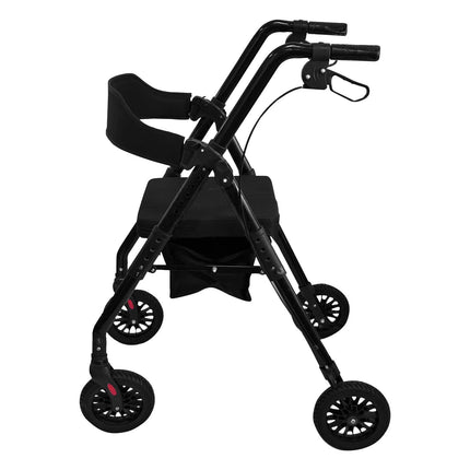 Orthonica Foldable Mobility Steel Rollator 136kg Max Capacity Black.