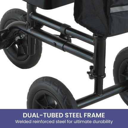 Orthonica Mobility Steel Knee Scooter Walker Steerable Ergonomic Foldable Scooter 10-inch Wheels Height Adjustable Steel Frame 136kg Weight Capacity.