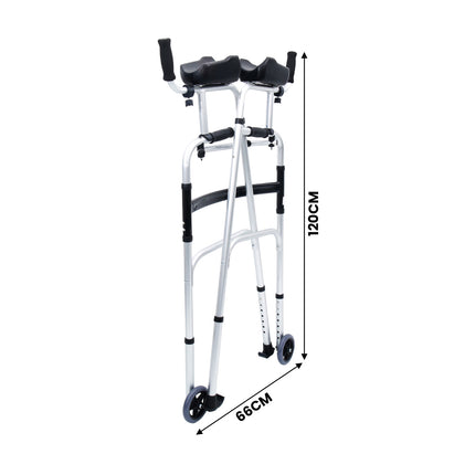 Orthonica Folding Rollator Walker Aluminium Adjustable Handles With Cane Box.