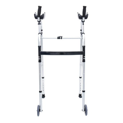 Orthonica Folding Rollator Walker Aluminium Adjustable Handles With Cane Box.