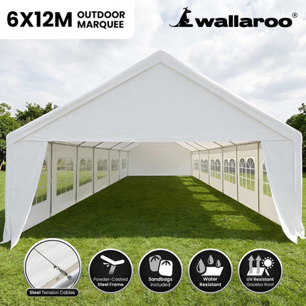 Wallaroo 12m x 6m outdoor event marquee carport tent.