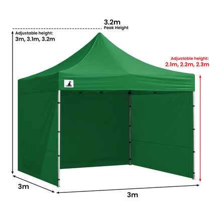 Wallaroo Gazebo Tent Marquee 3x3 Popup Outdoor - Green.