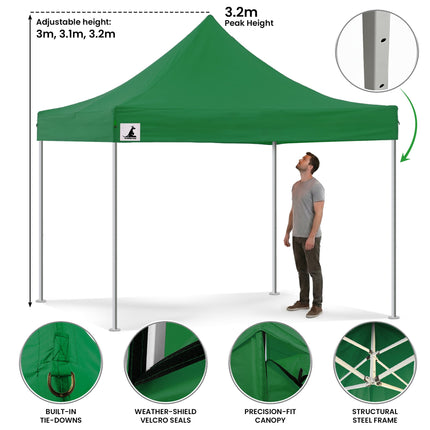 Wallaroo Gazebo Tent Marquee 3x3 Popup Outdoor - Green.