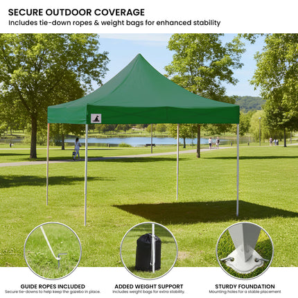 Wallaroo Gazebo Tent Marquee 3x3 Popup Outdoor - Green.