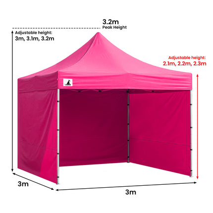 Wallaroo Gazebo Tent Marquee 3x3 PopUp Outdoor Pink.