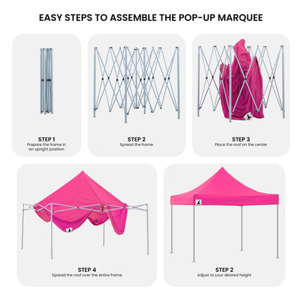 Wallaroo Gazebo Tent Marquee 3x3 PopUp Outdoor Pink.