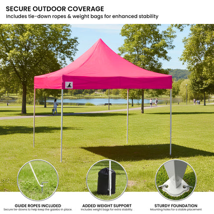 Wallaroo Gazebo Tent Marquee 3x3 PopUp Outdoor Pink.