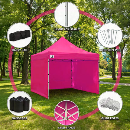 Wallaroo Gazebo Tent Marquee 3x3 PopUp Outdoor Pink.