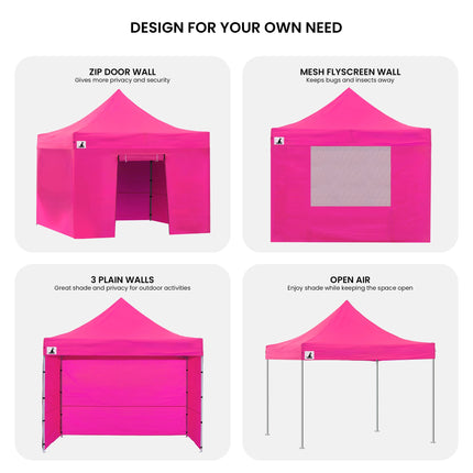 Wallaroo Gazebo Tent Marquee 3x3 PopUp Outdoor Pink.