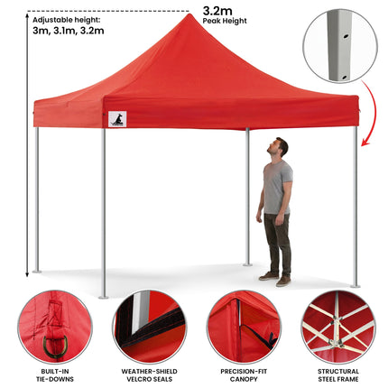 Wallaroo Gazebo Tent Marquee 3x3 PopUp Outdoor  Red.