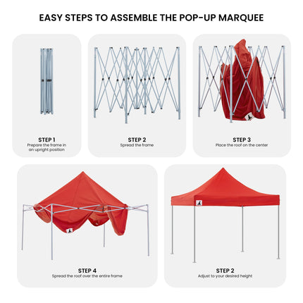 Wallaroo Gazebo Tent Marquee 3x3 PopUp Outdoor  Red.