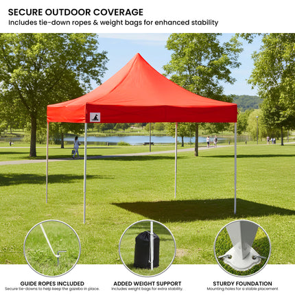 Wallaroo Gazebo Tent Marquee 3x3 PopUp Outdoor  Red.