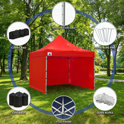 Wallaroo Gazebo Tent Marquee 3x3 PopUp Outdoor  Red.