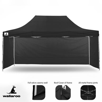 Wallaroo Gazebo Tent Marquee 3x4.5m PopUp Outdoor Black.
