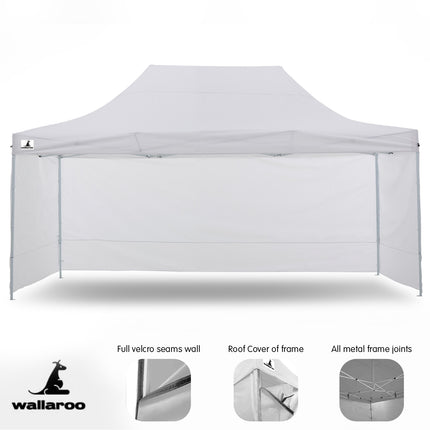 Wallaroo Gazebo Tent Marquee 3x4.5m PopUp Outdoor White.