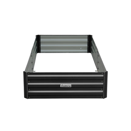 Wallaroo Garden Bed 210 x 90 x 30cm Galvanized Steel - Black.