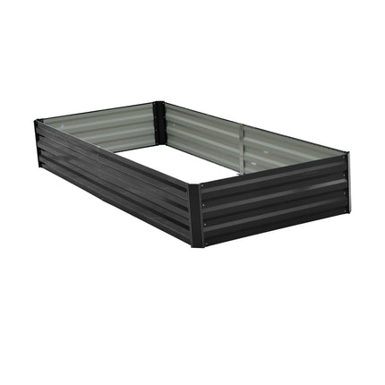 Wallaroo Garden Bed 210 x 90 x 30cm Galvanized Steel - Black.