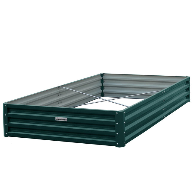 Wallaroo Garden Bed 240 x 120 x 30cm Galvanized Steel - Green.