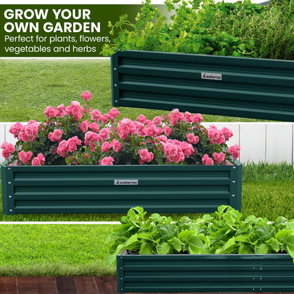 Wallaroo Garden Bed 240 x 120 x 30cm Galvanized Steel - Green.