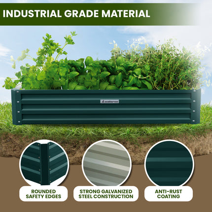 Wallaroo Garden Bed 240 x 120 x 30cm Galvanized Steel - Green.