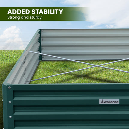 Wallaroo Garden Bed 240 x 120 x 30cm Galvanized Steel - Green.