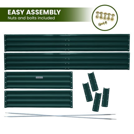Wallaroo Garden Bed 240 x 120 x 30cm Galvanized Steel - Green.