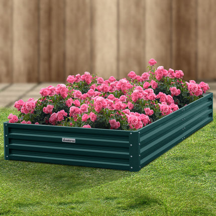 Wallaroo Garden Bed 240 x 120 x 30cm Galvanized Steel - Green.