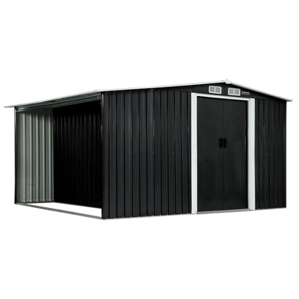 Wallaroo Garden Shed with Semi-Close Storage 6*8FT - Black.