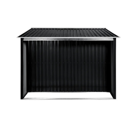 Wallaroo Garden Shed with Semi-Close Storage 6*8FT - Black.