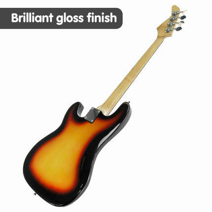 Karrera 39in Electric Guitar Bass Tuner Music 4-String Instrument Full Size Sunburst.