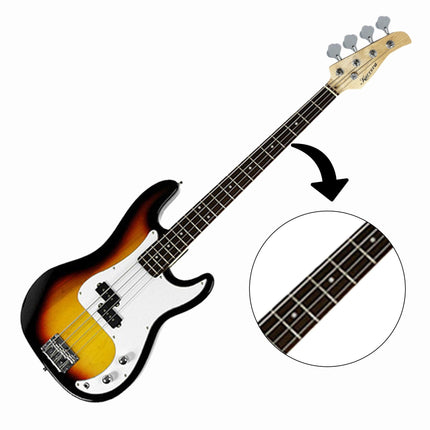 Karrera 39in Electric Guitar Bass Tuner Music 4-String Instrument Full Size Sunburst.