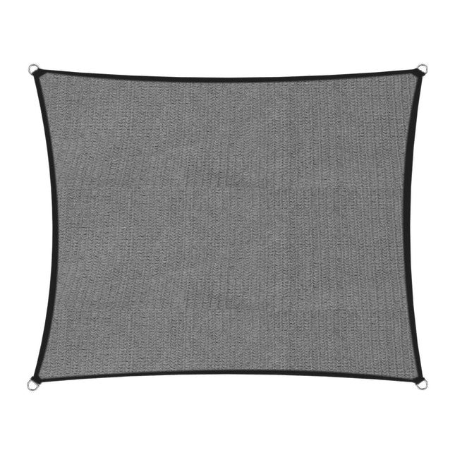 Wallaroo 280gsm Outdoor Square Sun Shade Sail Canopy Grey - 5m X 5m.