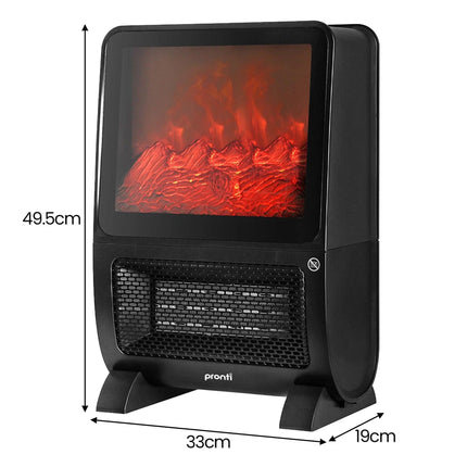 Pronti 2000W 3D Fire PTC Electric Portable Room Heater.