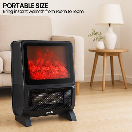 Pronti 2000W 3D Fire PTC Electric Portable Room Heater.