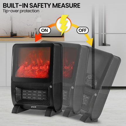 Pronti 2000W 3D Fire PTC Electric Portable Room Heater.